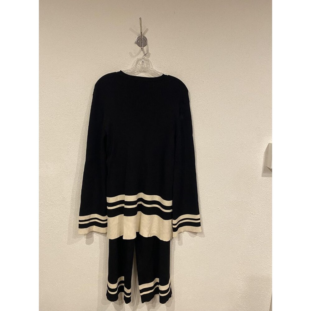 DISSH Madison Black Contrast Jumper Pant Set Womens Small Knit Ribbed Two Piece - Picture 6 of 13